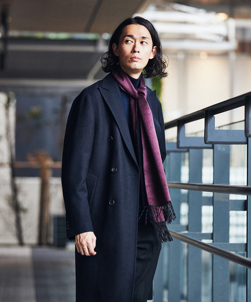 PIACENZA（ピアチェンツァ）の「【PIACENZA】MIRROR シルクカシミヤ Wフェイスマフラー（マフラー・メンズ・ライトグレー/ブラック/ネイビー/ブラウン・FREE）」の7枚目の写真