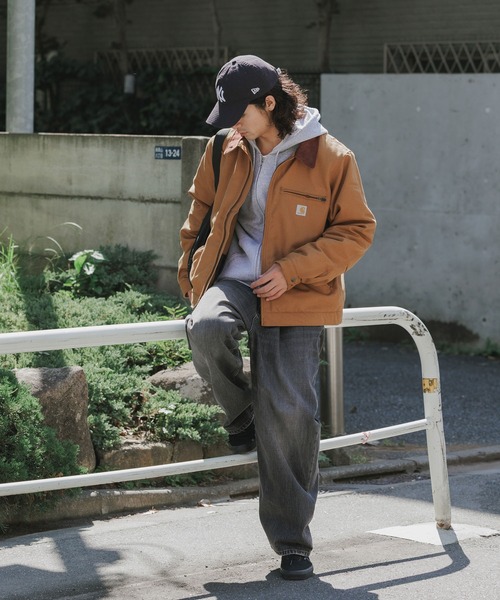 1スタ Carhartt(カーハート) ブルゾン ダックデトロイトジャケット ワークジャケット ブラウン メンズ Sサイズ 美品 Carhartt カーハート デトロイト ジャケット メンズ リラックス