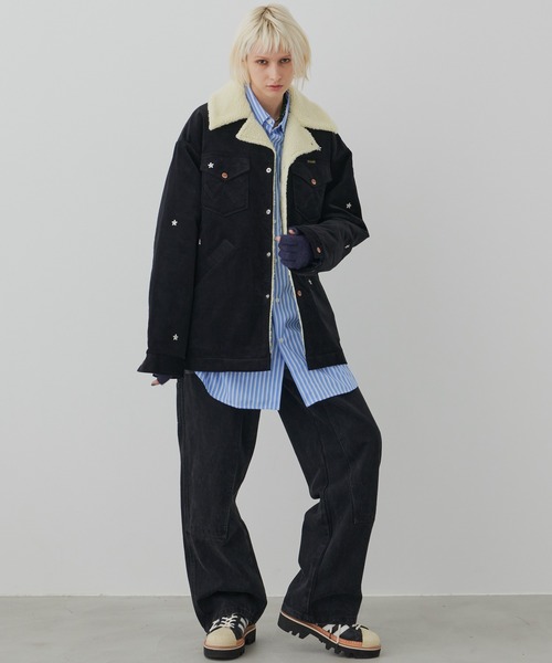 Wrangler（ラングラー）の「Wrangler×AIVER　コーデュロイボア刺繍ランチコート（その他アウター・メンズ・ダークグリーン/ブラック・X-LARGE/MEDIUM/SMALL/LARGE）」の9枚目の写真