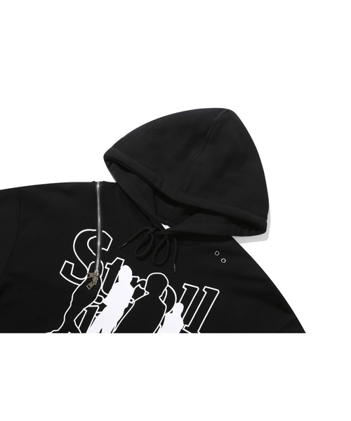 TARGETTO(ターゲット)の「【TARGETTO 】スリットジッパーフーディ / SLIT ZIPPER HOODIE(パーカー・レディース・チャコール/ブラック・FREE)」の9枚目の写真