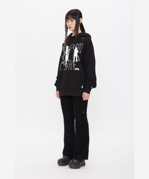 TARGETTO(ターゲット)の「【TARGETTO 】スリットジッパーフーディ / SLIT ZIPPER HOODIE(パーカー・レディース・チャコール/ブラック・FREE)」の6枚目の写真