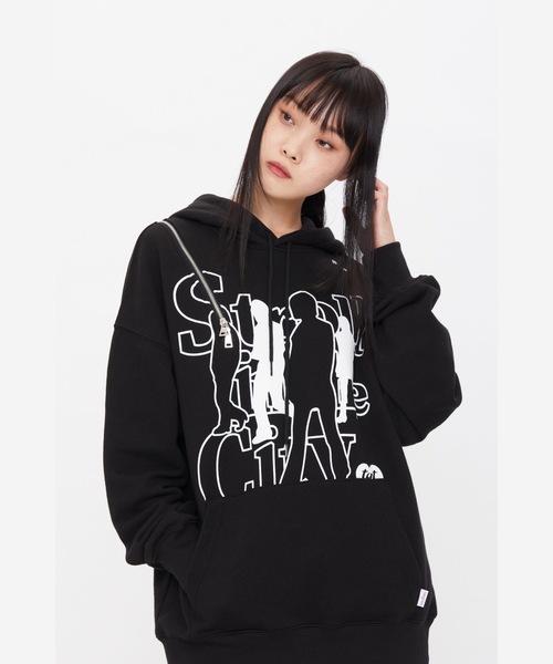 TARGETTO(ターゲット)の「【TARGETTO 】スリットジッパーフーディ / SLIT ZIPPER HOODIE(パーカー・レディース・チャコール/ブラック・FREE)」の4枚目の写真