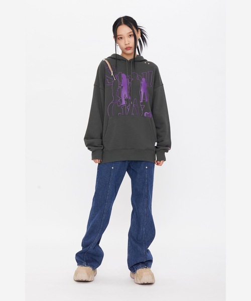TARGETTO(ターゲット)の「【TARGETTO 】スリットジッパーフーディ / SLIT ZIPPER HOODIE(パーカー・レディース・チャコール/ブラック・FREE)」の19枚目の写真