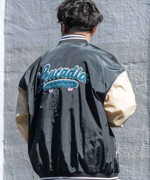 SILVER BULLET(シルバーバレット)の「『SILVER BULLET SELECT AP/シルバーバレットセレクト』ポリツイルサガラ刺繍長袖スタジャン(スタジャン・メンズ・ブラック/グリーン/ネイビー・L/M)」の7枚目の写真
