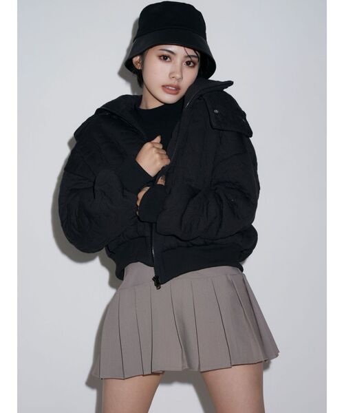 GYDA（ジェイダ）の「ウエスト2WAYプリーツ スカートライクショートパンツ（スカート・レディース・ブラック/ベージュ・FREE）」の15枚目の写真