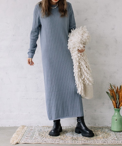 Flugge（フラッジー）の「mini slit rib knit OP/ミニスリットリブニットワンピース（ワンピース）」 - WEAR