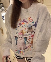 コラージュキャット裏起毛ビッグスエット(BQ)