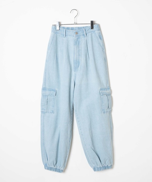 WEGO(ウィゴー)の「WEGO/デニムワイドカーゴパンツ(カーゴパンツ・レディース・ライトインディゴブルー/インディゴブルー・FREE)」の21枚目の写真