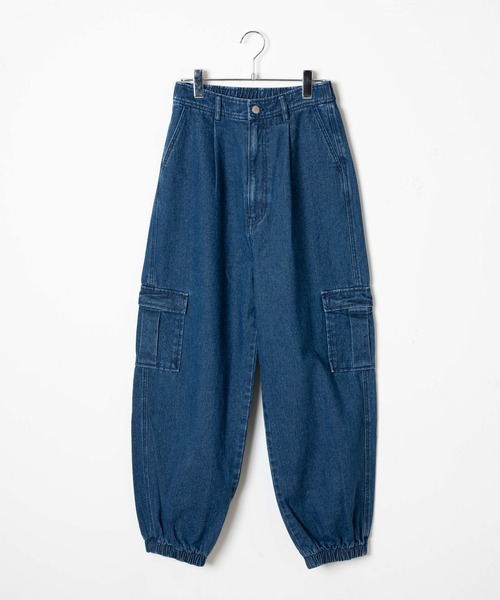 WEGO(ウィゴー)の「WEGO/デニムワイドカーゴパンツ(カーゴパンツ・レディース・ライトインディゴブルー/インディゴブルー・FREE)」の22枚目の写真