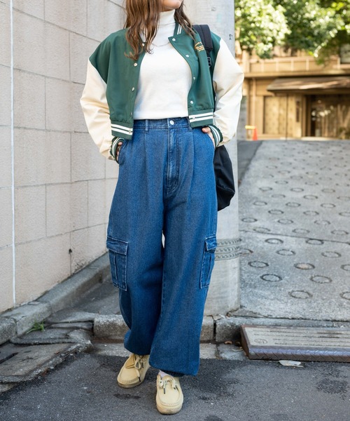 WEGO(ウィゴー)の「WEGO/デニムワイドカーゴパンツ(カーゴパンツ・レディース・ライトインディゴブルー/インディゴブルー・FREE)」の6枚目の写真