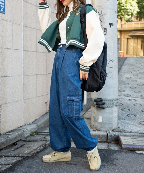 WEGO(ウィゴー)の「WEGO/デニムワイドカーゴパンツ(カーゴパンツ・レディース・ライトインディゴブルー/インディゴブルー・FREE)」の7枚目の写真