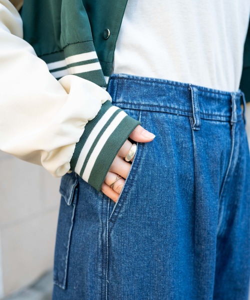 WEGO(ウィゴー)の「WEGO/デニムワイドカーゴパンツ(カーゴパンツ・レディース・ライトインディゴブルー/インディゴブルー・FREE)」の8枚目の写真