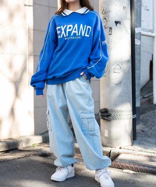 WEGO(ウィゴー)の「WEGO/デニムワイドカーゴパンツ(カーゴパンツ・レディース・ライトインディゴブルー/インディゴブルー・FREE)」の16枚目の写真