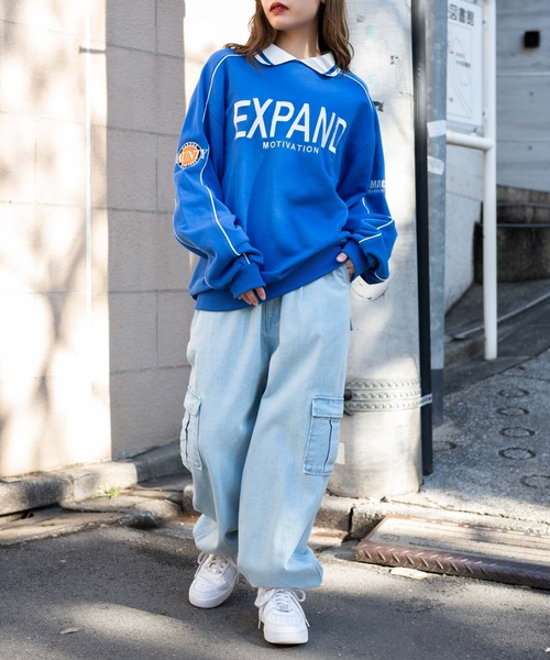 WEGO(ウィゴー)の「WEGO/デニムワイドカーゴパンツ(カーゴパンツ・レディース・ライトインディゴブルー/インディゴブルー・FREE)」の17枚目の写真