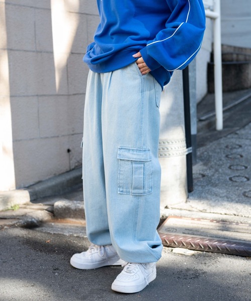 WEGO(ウィゴー)の「WEGO/デニムワイドカーゴパンツ(カーゴパンツ・レディース・ライトインディゴブルー/インディゴブルー・FREE)」の13枚目の写真