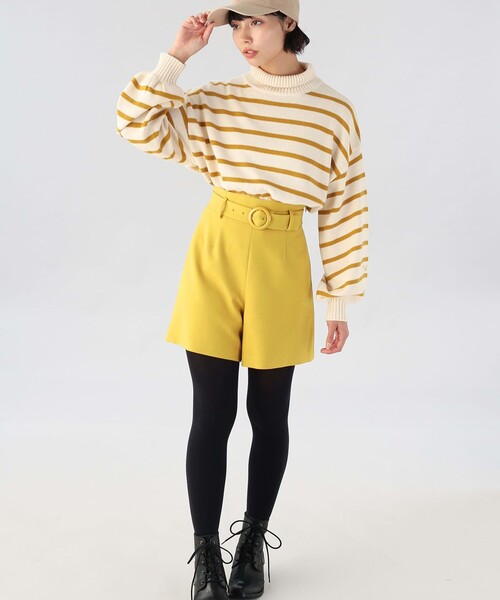 To b. by agnes b.（トゥービーバイアニエスベー）の「ハイウエストショートパンツ（その他パンツ・レディース・イエロー・40/38/36）」の6枚目の写真