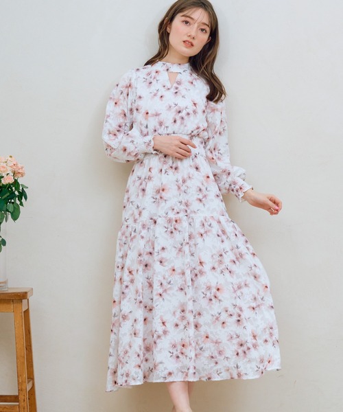 ジルサンダー　花柄　変形ワンピース　32　総柄　ジャガード NOELA（ノエラ）の「ジャガード花柄ワンピ（ワンピース）」 - WEAR