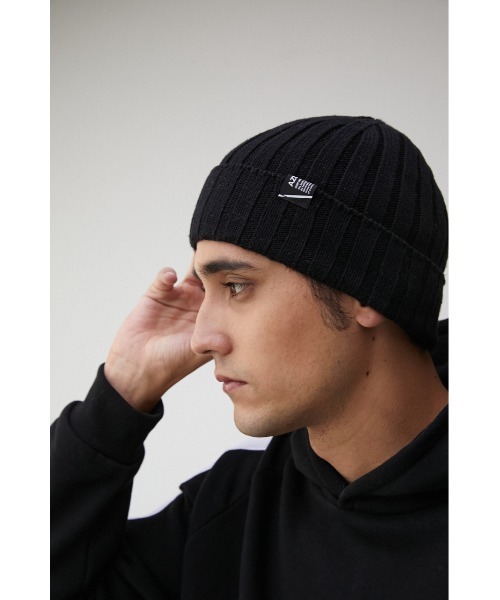 AZUL by moussy（アズールバイマウジー）の「BASIC RIB KNIT CAP/ベーシックリブニットキャップ（ニットキャップ/ビーニー・メンズ・ピンク/ブルー/ブラック・FREE）」の2枚目の写真