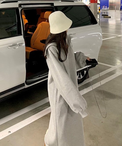 Jewelobe（ジュエローブ）の「ハーフジップビッグカラースウェットマキシワンピース（ワンピース・レディース・ベージュ/ネイビー/杢グレー・FREE）」の16枚目の写真