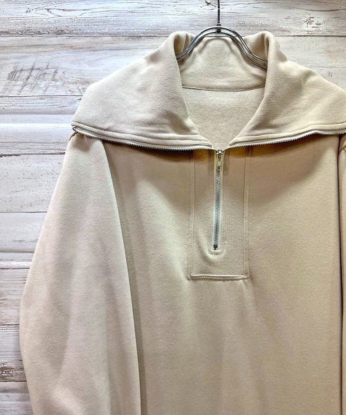 Jewelobe（ジュエローブ）の「ハーフジップビッグカラースウェットマキシワンピース（ワンピース・レディース・ベージュ/ネイビー/杢グレー・FREE）」の19枚目の写真