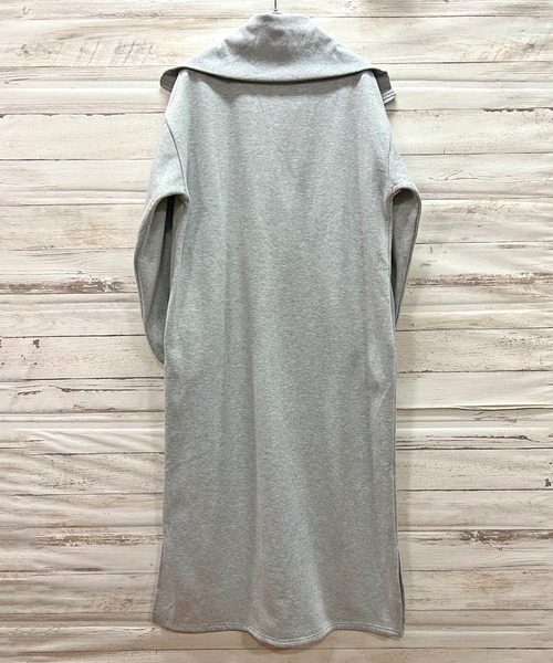 Jewelobe（ジュエローブ）の「ハーフジップビッグカラースウェットマキシワンピース（ワンピース・レディース・ベージュ/ネイビー/杢グレー・FREE）」の13枚目の写真