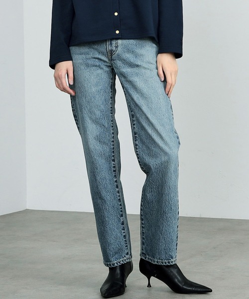 SOMETHING（サムシング）の「SOMETHING/サムシング ELSAヴィンテージストレートデニムパンツ（デニムパンツ・レディース・ブルー系その他/ライトインディゴブルー/ブルー/ブルー系その他2/インディゴブルー/ブルー系その他3/ブラック系その他/グレー/ブルー系その他4/ライトグレー/ブルー系その他5・X-SMALL/SMALL/MEDIUM）」の9枚目の写真