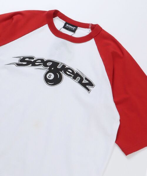 SEQUENZ（シークエンズ）の「【SEQUENZ】SPEED BALL RAGLAN S/S TEE / スピードボール ラグラン ツイルワッペン 半袖 TEE ブロークコア（Tシャツ/カットソー・メンズ・レモンイエロー/ホワイト/ブラック/バーガンディー・MEDIUM/LARGE/X-LARGE）」の4枚目の写真