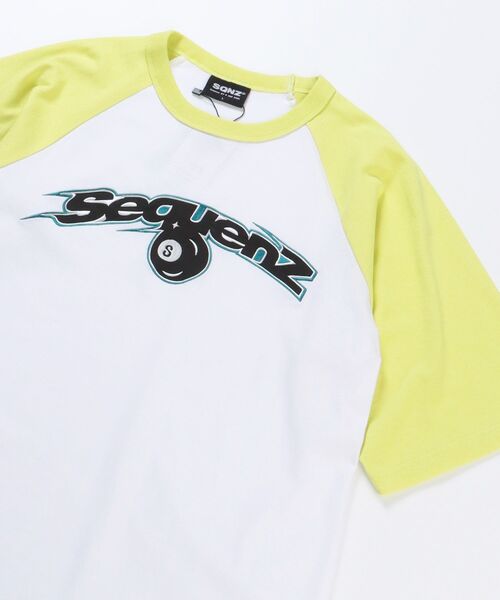 SEQUENZ（シークエンズ）の「【SEQUENZ】SPEED BALL RAGLAN S/S TEE / スピードボール ラグラン ツイルワッペン 半袖 TEE ブロークコア（Tシャツ/カットソー・メンズ・レモンイエロー/ホワイト/ブラック/バーガンディー・MEDIUM/LARGE/X-LARGE）」の3枚目の写真