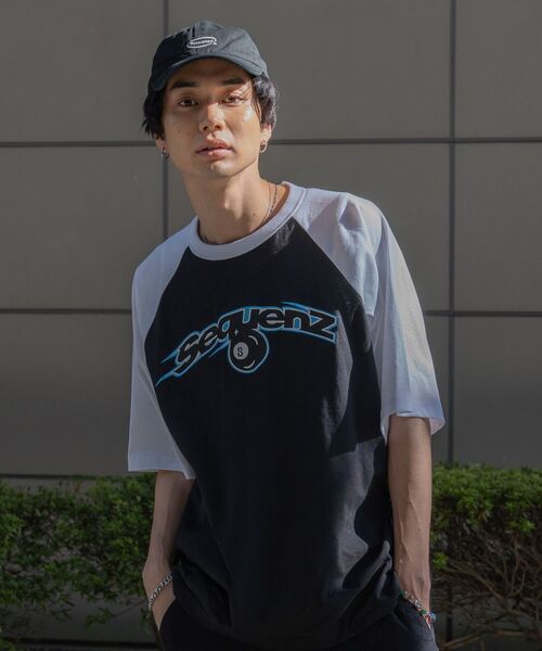 SEQUENZ（シークエンズ）の「【SEQUENZ】SPEED BALL RAGLAN S/S TEE / スピードボール ラグラン ツイルワッペン 半袖 TEE ブロークコア（Tシャツ/カットソー・メンズ・レモンイエロー/ホワイト/ブラック/バーガンディー・MEDIUM/LARGE/X-LARGE）」の8枚目の写真
