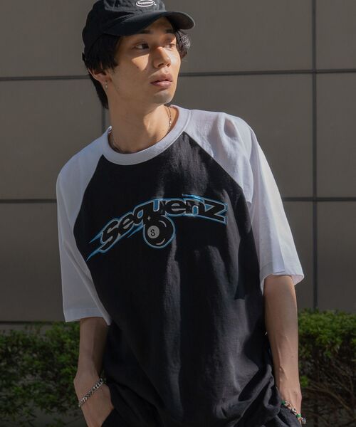 SEQUENZ（シークエンズ）の「【SEQUENZ】SPEED BALL RAGLAN S/S TEE / スピードボール ラグラン ツイルワッペン 半袖 TEE ブロークコア（Tシャツ/カットソー・メンズ・レモンイエロー/ホワイト/ブラック/バーガンディー・MEDIUM/LARGE/X-LARGE）」の9枚目の写真