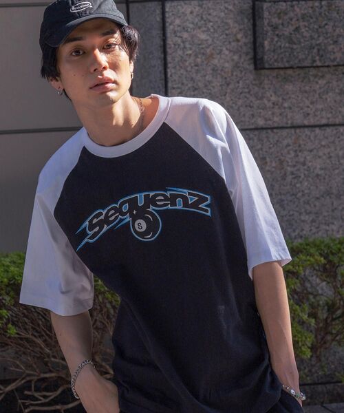SEQUENZ（シークエンズ）の「【SEQUENZ】SPEED BALL RAGLAN S/S TEE / スピードボール ラグラン ツイルワッペン 半袖 TEE ブロークコア（Tシャツ/カットソー・メンズ・レモンイエロー/ホワイト/ブラック/バーガンディー・MEDIUM/LARGE/X-LARGE）」の10枚目の写真