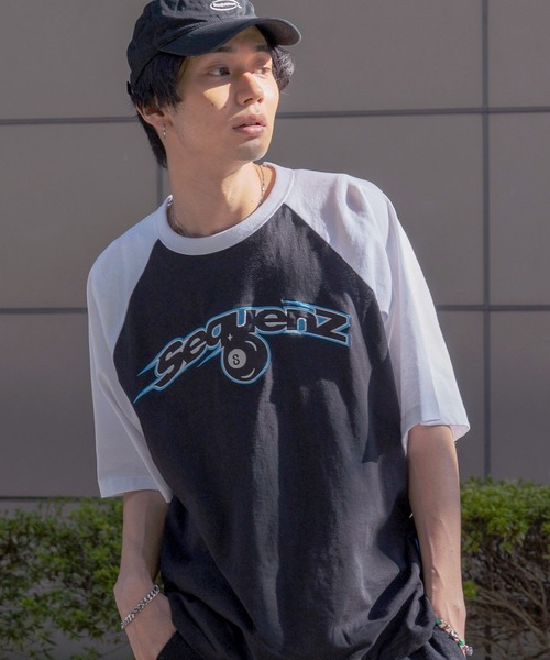 SEQUENZ（シークエンズ）の「【SEQUENZ】SPEED BALL RAGLAN S/S TEE / スピードボール ラグラン ツイルワッペン 半袖 TEE ブロークコア（Tシャツ/カットソー・メンズ・レモンイエロー/ホワイト/ブラック/バーガンディー・MEDIUM/LARGE/X-LARGE）」の7枚目の写真