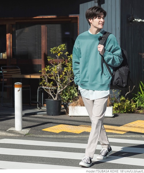 coca(coca)(コカ)の「メンズ ワンポイントプリントスウェット(スウェット・メンズ・ライトグレー/ライトブルー・M/L/XL)」の8枚目の写真