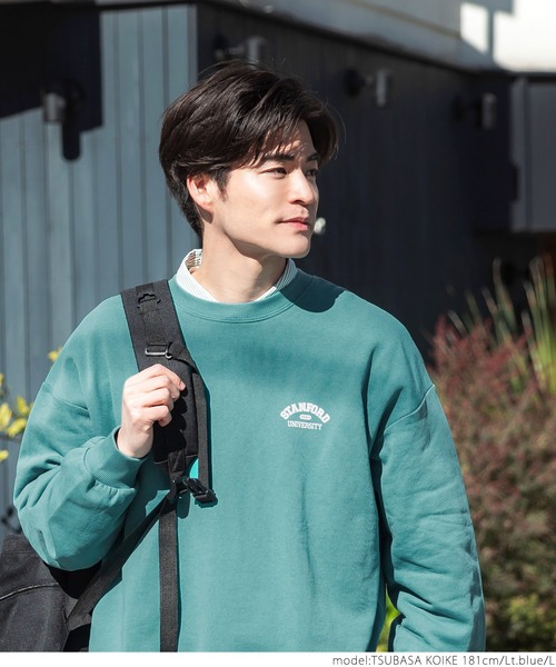 coca(coca)(コカ)の「メンズ ワンポイントプリントスウェット(スウェット・メンズ・ライトグレー/ライトブルー・M/L/XL)」の6枚目の写真