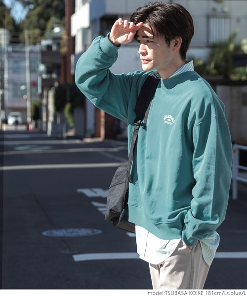 coca(coca)(コカ)の「メンズ ワンポイントプリントスウェット(スウェット・メンズ・ライトグレー/ライトブルー・M/L/XL)」の5枚目の写真