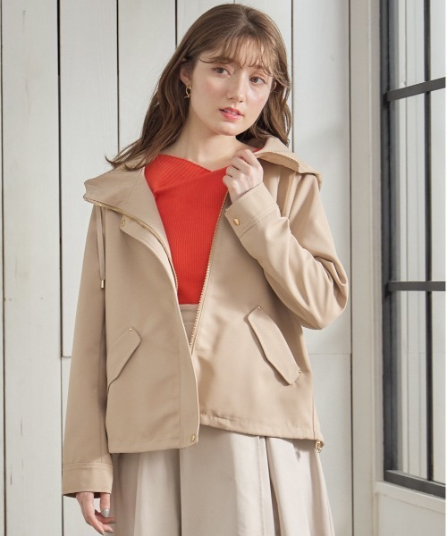 12Twelve Agenda（トゥエルブ　アジェンダ）の「グログランボンディングマウンテンパーカー（マウンテンパーカー・レディース・ベージュ/アイボリー/ネイビー・M）」の3枚目の写真