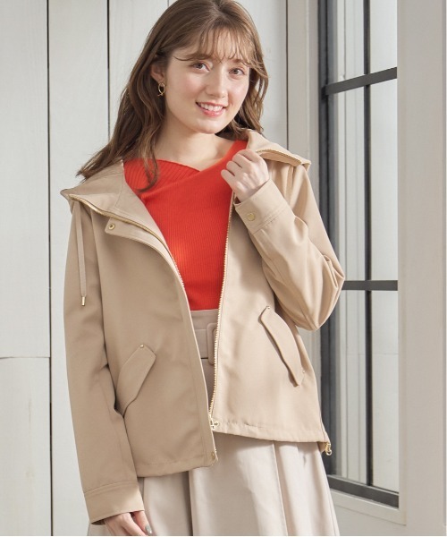 12Twelve Agenda（トゥエルブ　アジェンダ）の「グログランボンディングマウンテンパーカー（マウンテンパーカー・レディース・ベージュ/アイボリー/ネイビー・M）」の6枚目の写真