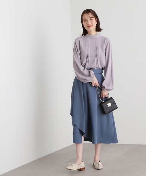 N.（N. Natural Beauty Basic）（エヌエヌナチュラルビューティーベーシック）の「【S Size Line】◆アシンメトリーフレアスカート（スカート・レディース・ベージュ/ブルー・SMALL/MEDIUM）」の3枚目の写真