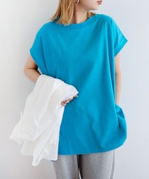 andme | USAコットン汗染み防止加工フレンチスリーブTシャツ(Tシャツ/カットソー)