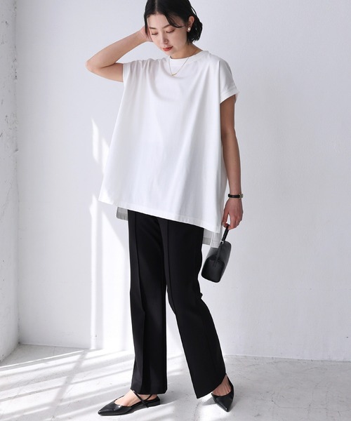 USAコットン汗染み防止加工フレンチスリーブTシャツ