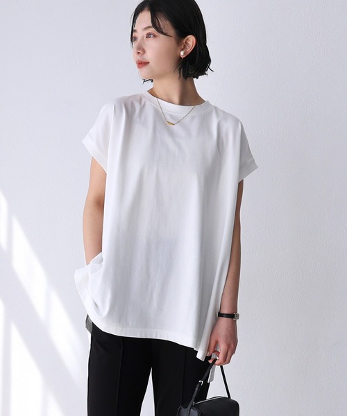 USAコットン汗染み防止加工フレンチスリーブTシャツ