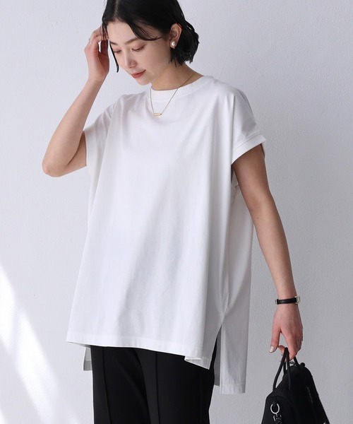 USAコットン汗染み防止加工フレンチスリーブTシャツ