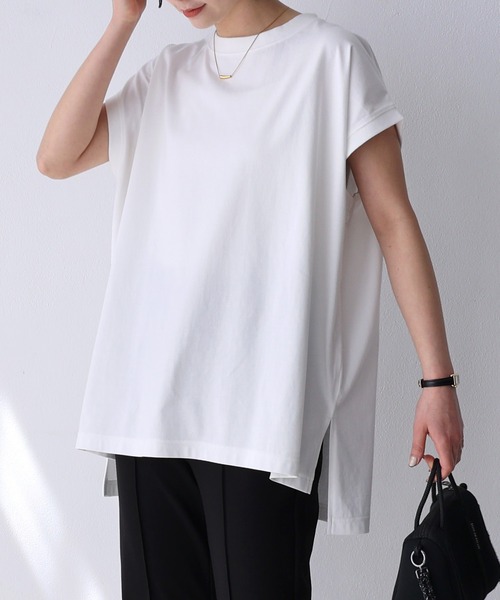 USAコットン汗染み防止加工フレンチスリーブTシャツ