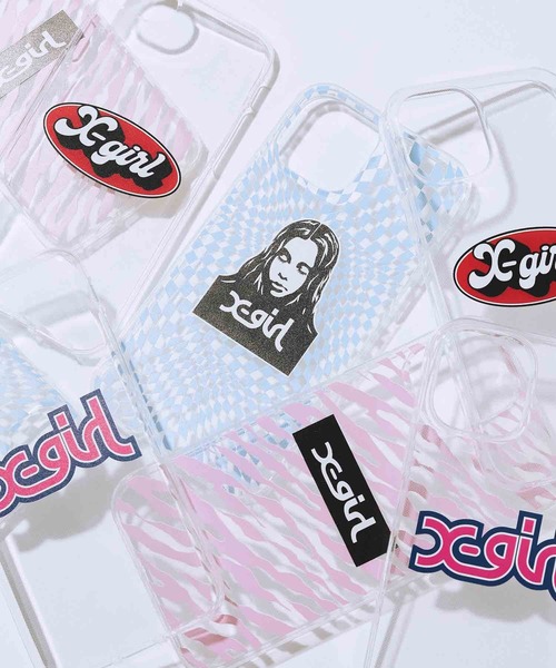 X-girl（エックスガール）の「CLEAR MOBILE CASE for iPhone 13（スマホケース/カバー・レディース・ライトブルー/マルチ/レッド/ピンク・ONE SIZE）」の5枚目の写真