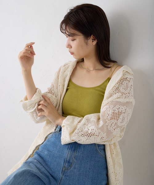 Kastane（カスタネ）の「カップ付きブラキャミ（キャミソール・レディース・ブラック/アイボリー/グリーン系その他・FREE）」の17枚目の写真