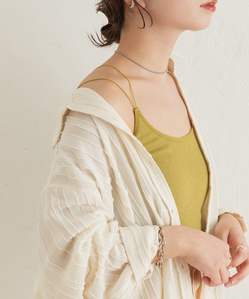 Kastane（カスタネ）の「カップ付きブラキャミ（キャミソール・レディース・ブラック/アイボリー/グリーン系その他・FREE）」の19枚目の写真