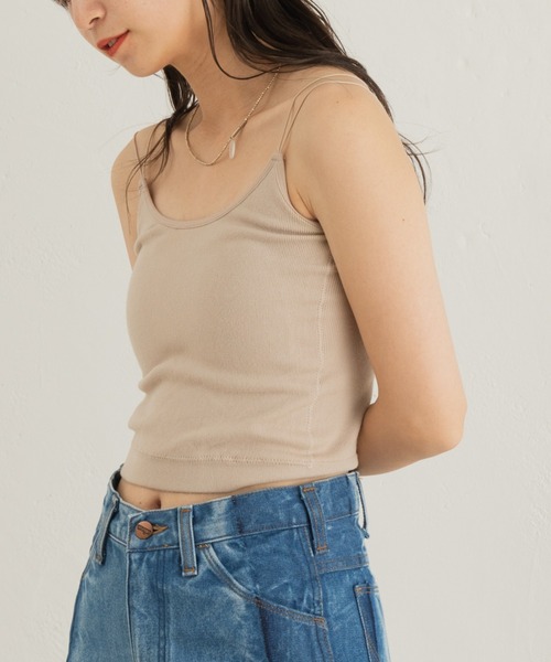 Kastane（カスタネ）の「カップ付きブラキャミ（キャミソール・レディース・ブラック/アイボリー/グリーン系その他・FREE）」の4枚目の写真