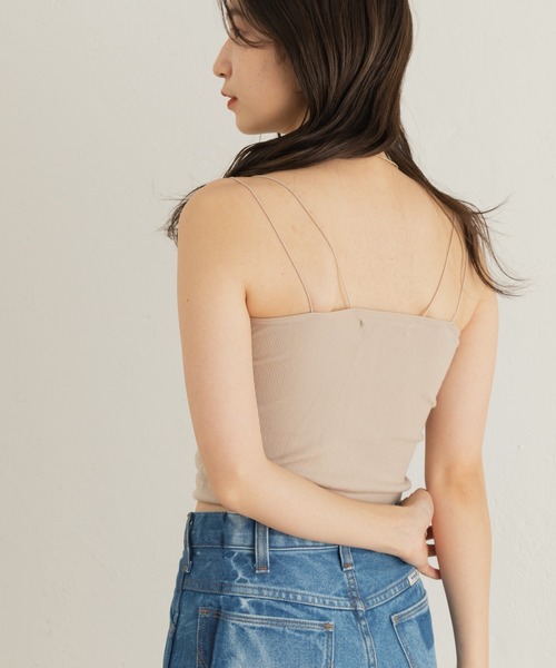 Kastane（カスタネ）の「カップ付きブラキャミ（キャミソール・レディース・ブラック/アイボリー/グリーン系その他・FREE）」の5枚目の写真