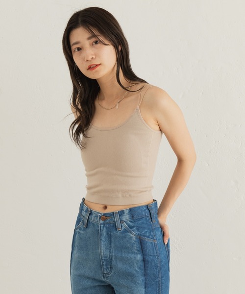 Kastane（カスタネ）の「カップ付きブラキャミ（キャミソール・レディース・ブラック/アイボリー/グリーン系その他・FREE）」の6枚目の写真