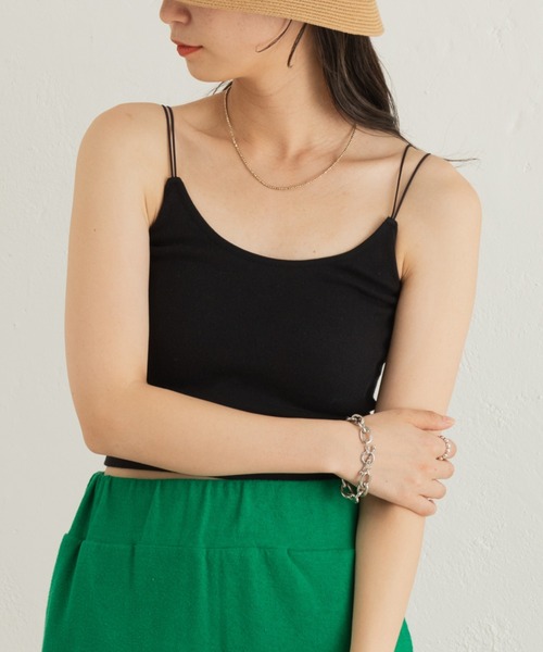 Kastane（カスタネ）の「カップ付きブラキャミ（キャミソール・レディース・ブラック/アイボリー/グリーン系その他・FREE）」の12枚目の写真